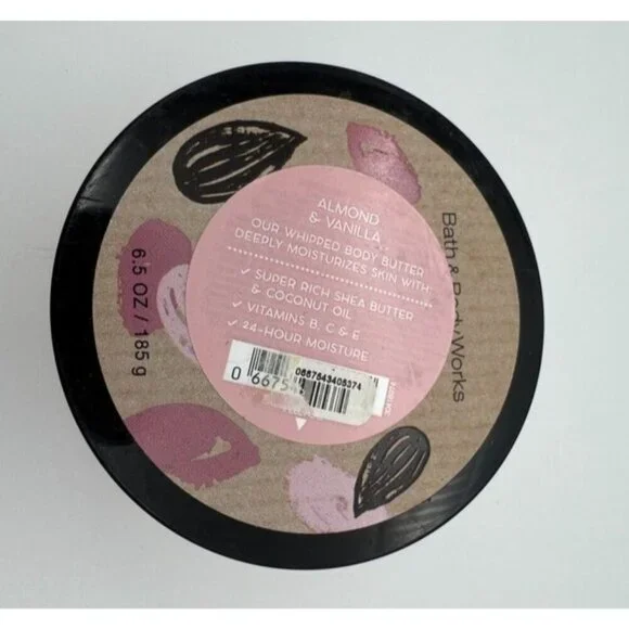 Bath & Body Works Almond & Vanilla Whipped Body Butter 6.5 oz 185 g - Picture 1 of 3